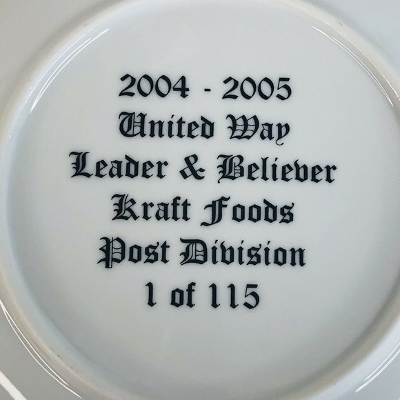 Post Cereal Bran Flakes Collector Plate 2004 2005 Kraft Food United Way VTG Rare - Picture 4 of 4